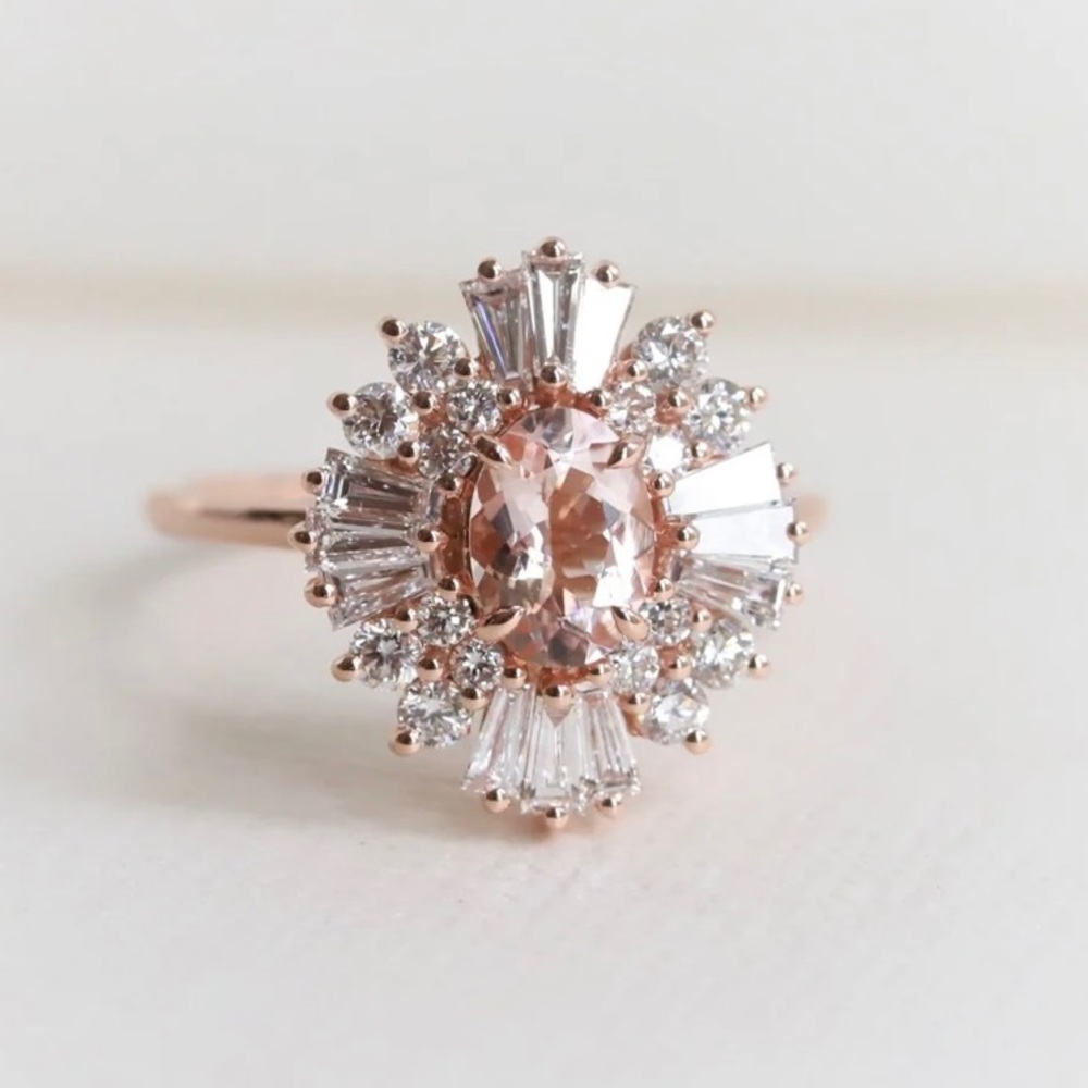 Emi Conner Victoria Oval Morganite Ring in Rose Gold